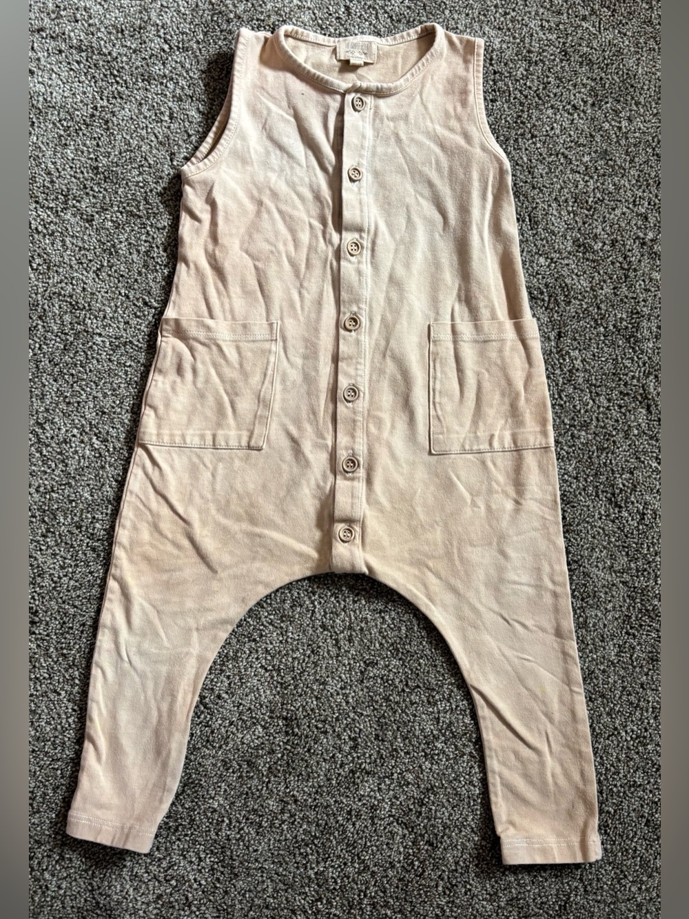 The Simple Folk Tan Sleeveless Button-Front Romper